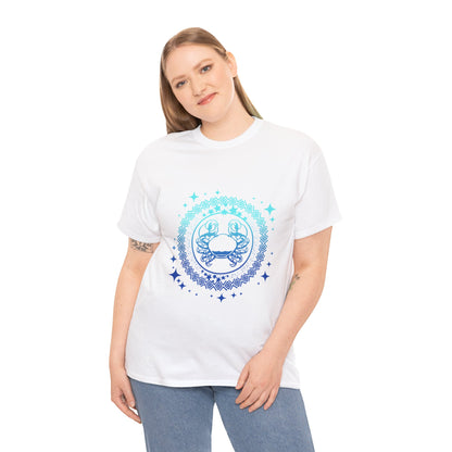 Tribal Circle Cancer Crab Unisex Heavy Cotton Tee