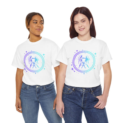Tribal Circle Gemini Twins Unisex Heavy Cotton Tee