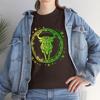 Tribal Circle Taurus Bull Unisex Heavy Cotton Tee