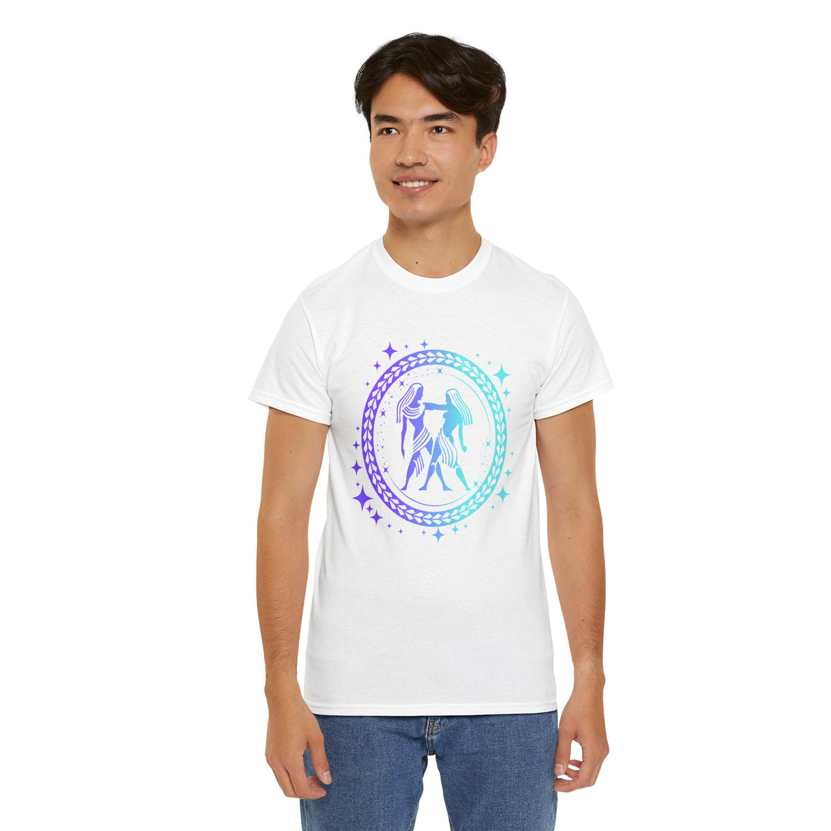 Tribal Circle Gemini Twins Unisex Heavy Cotton Tee