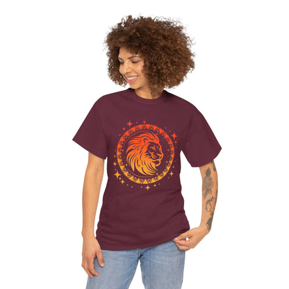 Tribal Circle Leo Lion Unisex Heavy Cotton Tee