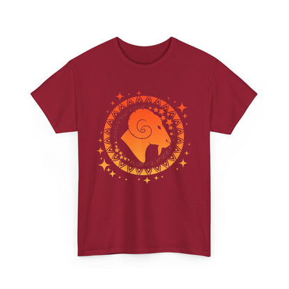 Tribal Circle Aries Ram Unisex Heavy Cotton Tee