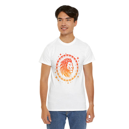Tribal Circle Leo Lion Unisex Heavy Cotton Tee