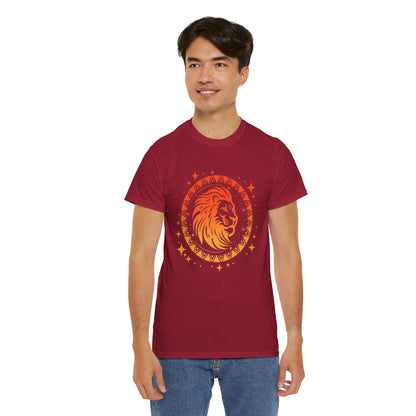 Tribal Circle Leo Lion Unisex Heavy Cotton Tee
