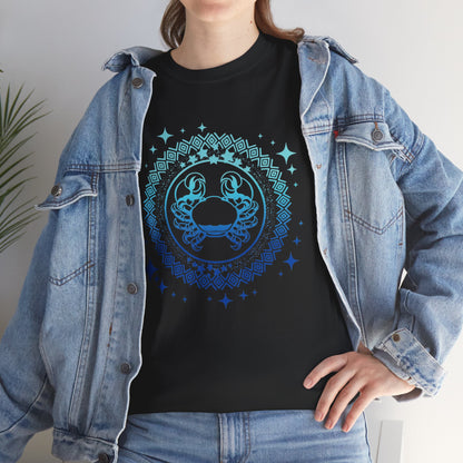 Tribal Circle Cancer Crab Unisex Heavy Cotton Tee