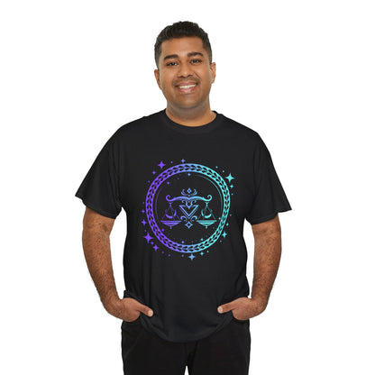 Tribal Circle Libra Scales Unisex Heavy Cotton Tee