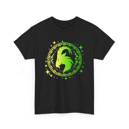 Tribal Circle Capricorn Goat Unisex Heavy Cotton Tee