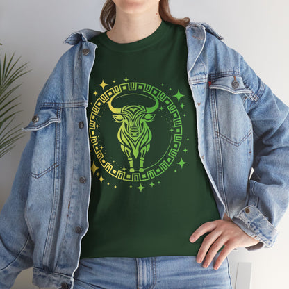 Tribal Circle Taurus Bull Unisex Heavy Cotton Tee