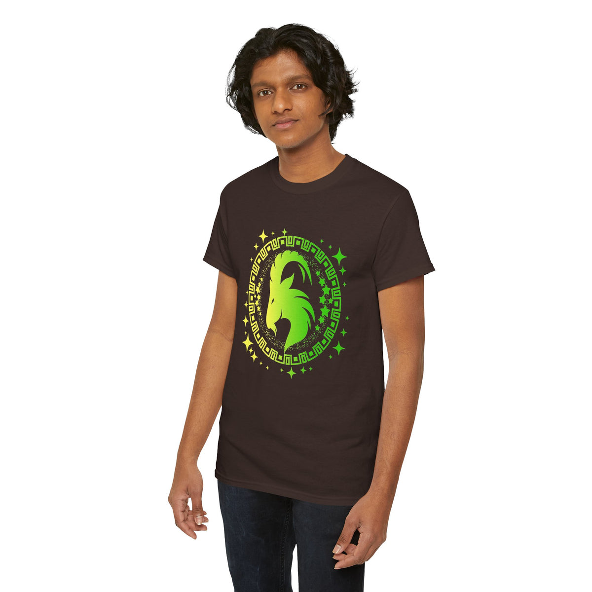 Tribal Circle Capricorn Goat Unisex Heavy Cotton Tee