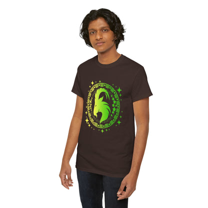 Tribal Circle Capricorn Goat Unisex Heavy Cotton Tee