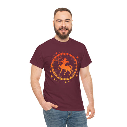 Tribal Circle Sagittarius Archer Unisex Heavy Cotton Tee