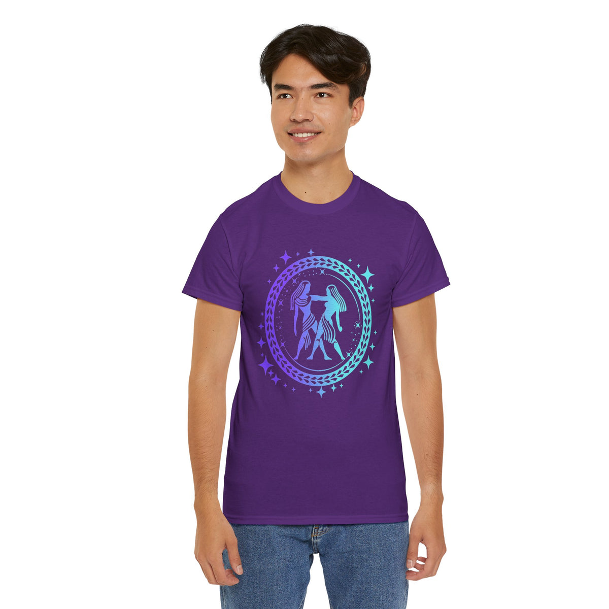 Tribal Circle Gemini Twins Unisex Heavy Cotton Tee