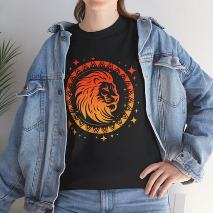 Tribal Circle Leo Lion Unisex Heavy Cotton Tee