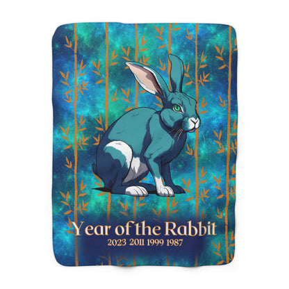 Azure Galaxy Rabbit Sherpa Fleece Blanket