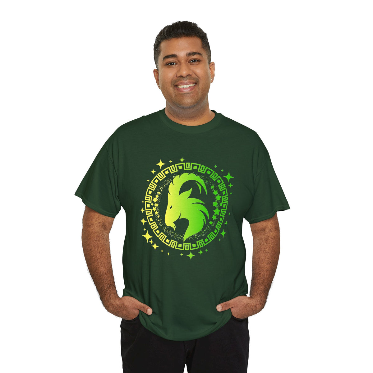 Tribal Circle Capricorn Goat Unisex Heavy Cotton Tee