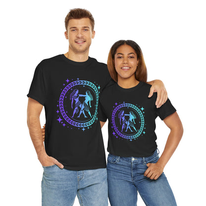 Tribal Circle Gemini Twins Unisex Heavy Cotton Tee