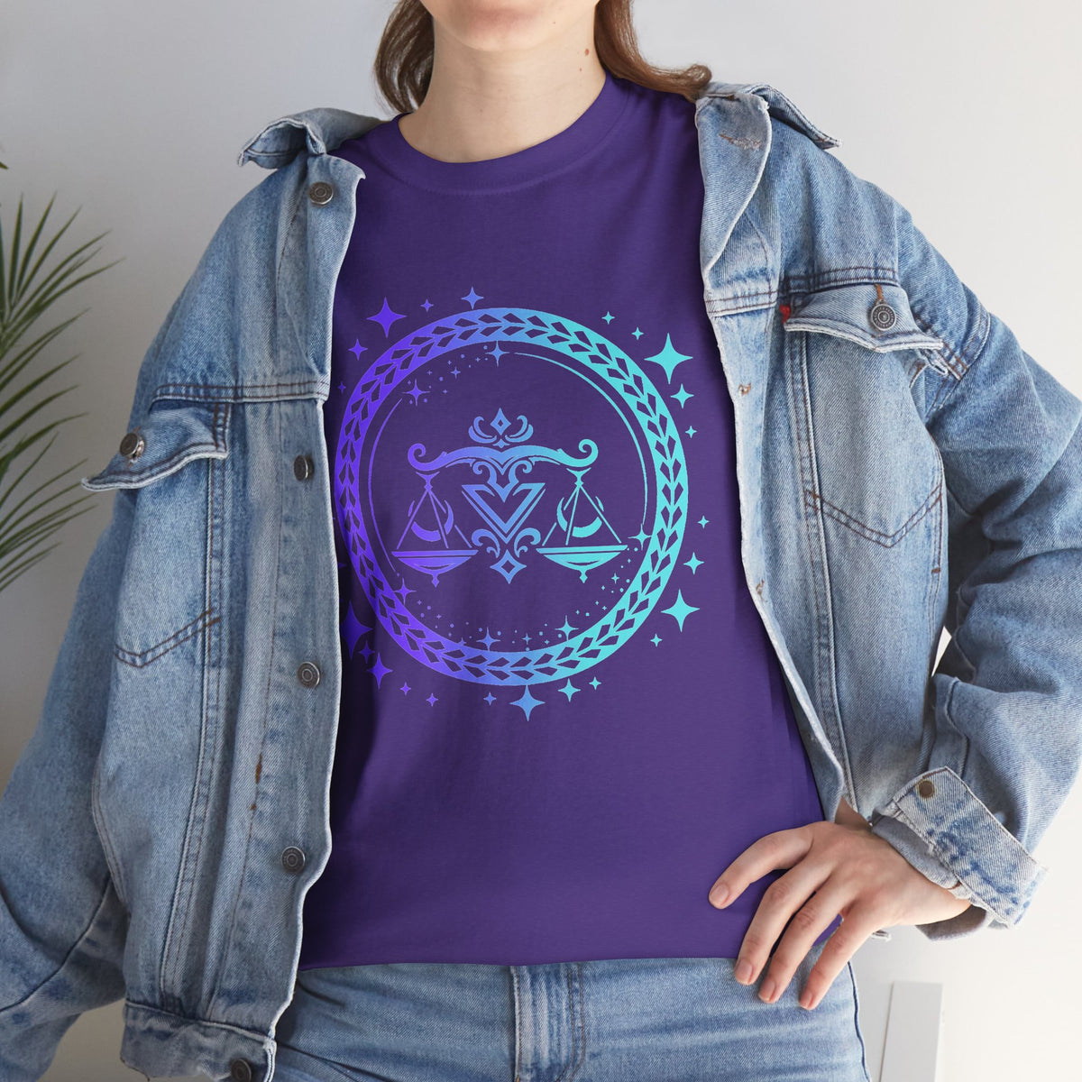 Tribal Circle Libra Scales Unisex Heavy Cotton Tee