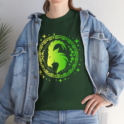 Tribal Circle Capricorn Goat Unisex Heavy Cotton Tee