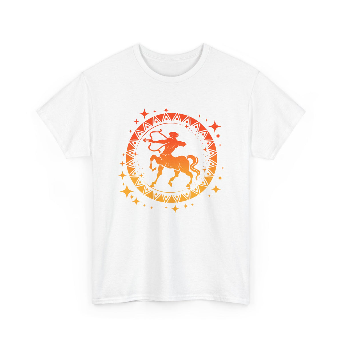 Tribal Circle Sagittarius Archer Unisex Heavy Cotton Tee