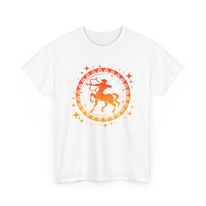 Tribal Circle Sagittarius Archer Unisex Heavy Cotton Tee