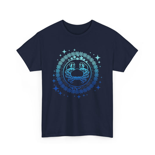 Tribal Circle Cancer Crab Unisex Heavy Cotton Tee