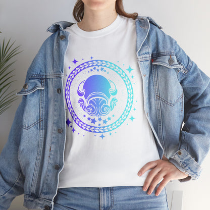 Tribal Circle Aquarius water bearer Unisex Heavy Cotton Tee