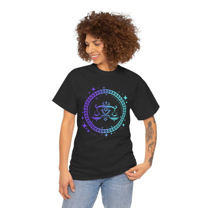 Tribal Circle Libra Scales Unisex Heavy Cotton Tee