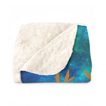 Azure Galaxy Tiger Sherpa Fleece Blanket