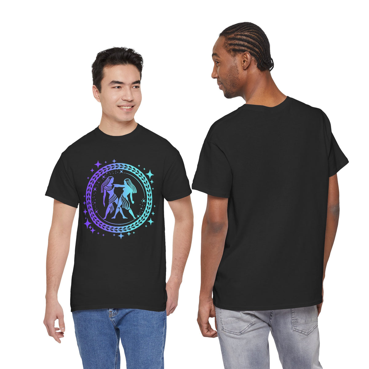 Tribal Circle Gemini Twins Unisex Heavy Cotton Tee