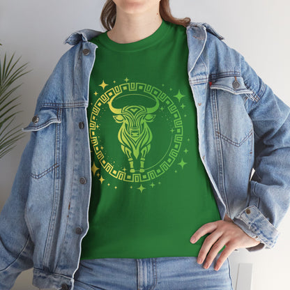 Tribal Circle Taurus Bull Unisex Heavy Cotton Tee