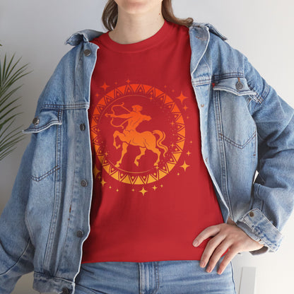 Tribal Circle Sagittarius Archer Unisex Heavy Cotton Tee