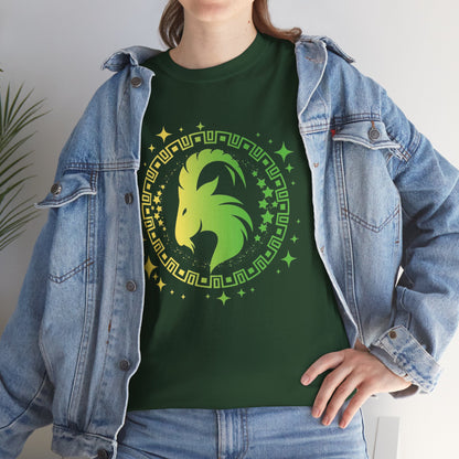 Tribal Circle Capricorn Goat Unisex Heavy Cotton Tee