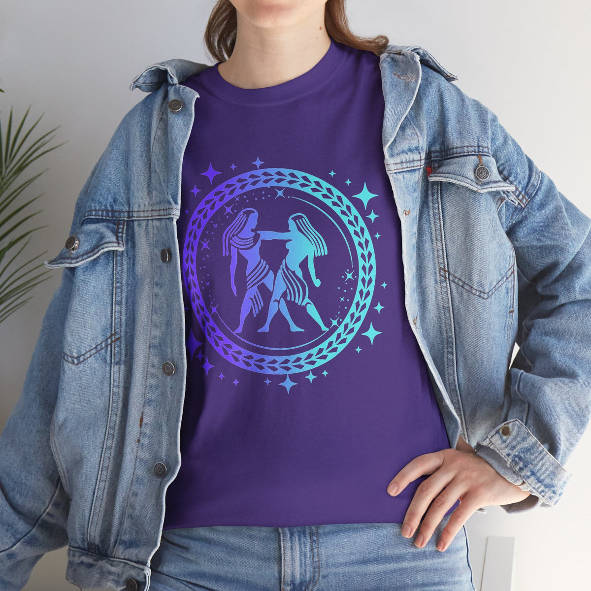 Tribal Circle Gemini Twins Unisex Heavy Cotton Tee