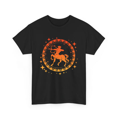 Tribal Circle Sagittarius Archer Unisex Heavy Cotton Tee