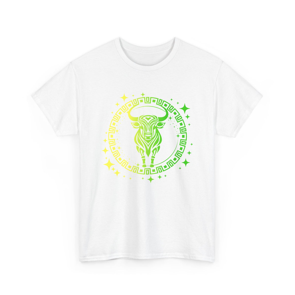 Tribal Circle Taurus Bull Unisex Heavy Cotton Tee