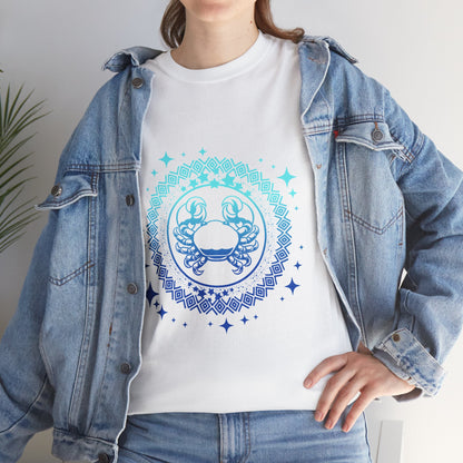 Tribal Circle Cancer Crab Unisex Heavy Cotton Tee