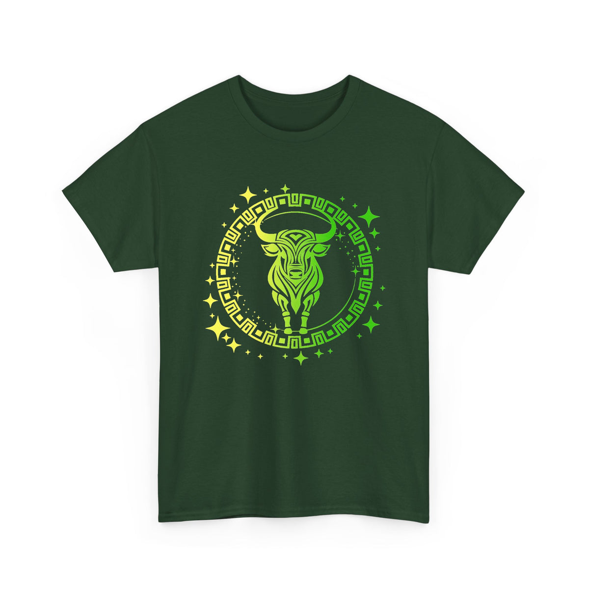 Tribal Circle Taurus Bull Unisex Heavy Cotton Tee