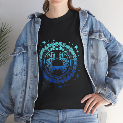 Tribal Circle Cancer Crab Unisex Heavy Cotton Tee