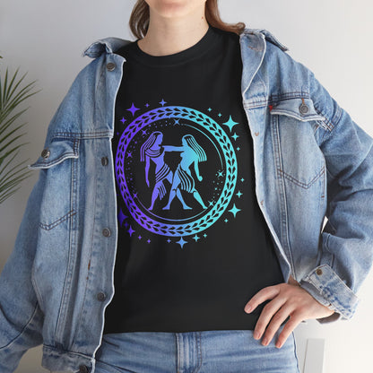 Tribal Circle Gemini Twins Unisex Heavy Cotton Tee