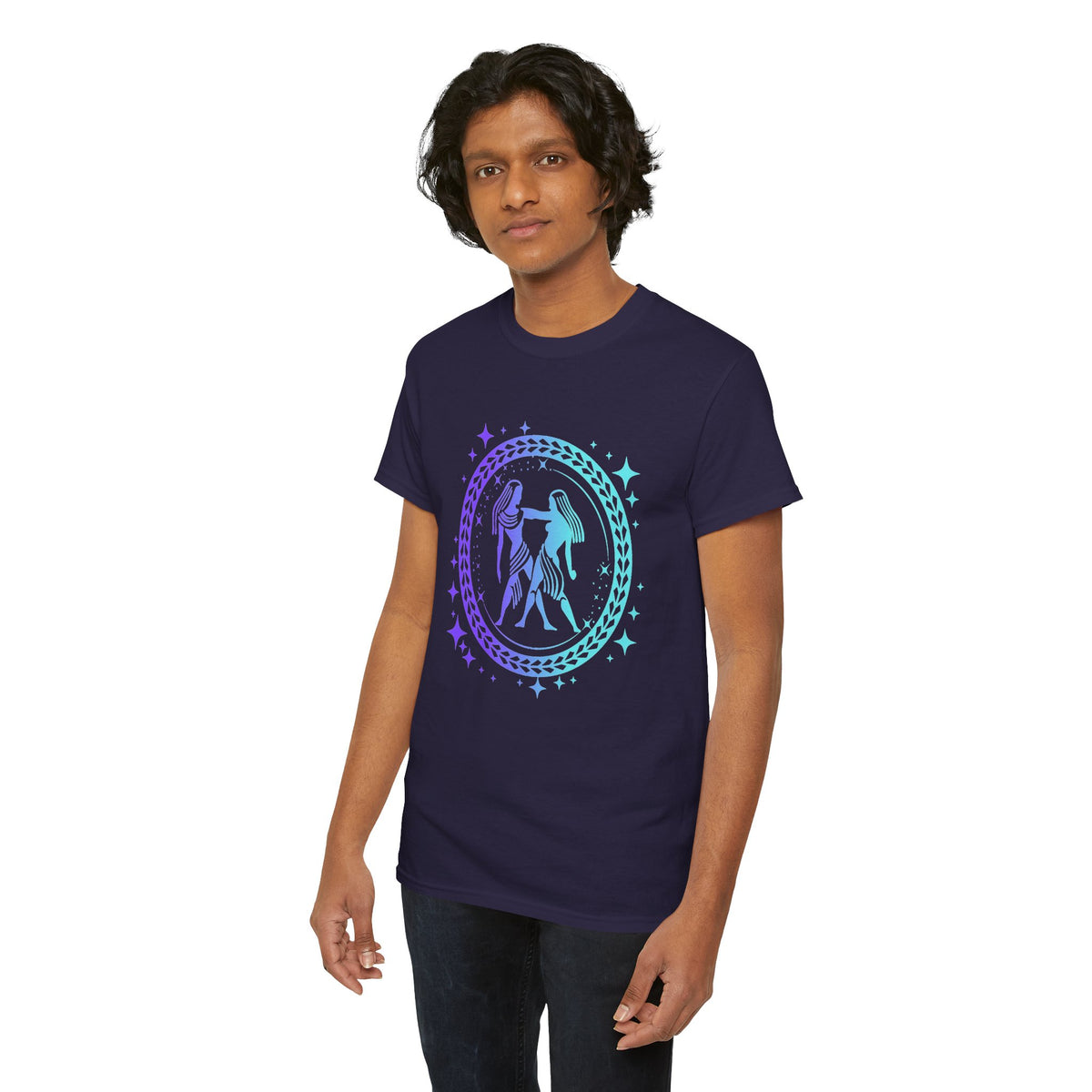 Tribal Circle Gemini Twins Unisex Heavy Cotton Tee