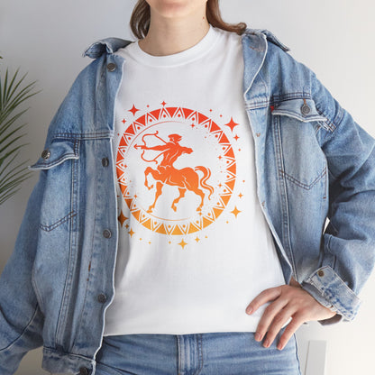 Tribal Circle Sagittarius Archer Unisex Heavy Cotton Tee