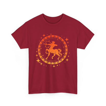 Tribal Circle Sagittarius Archer Unisex Heavy Cotton Tee