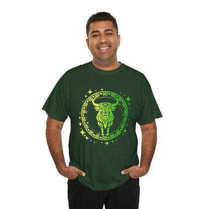 Tribal Circle Taurus Bull Unisex Heavy Cotton Tee