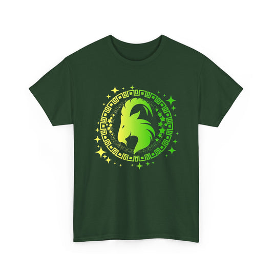 Tribal Circle Capricorn Goat Unisex Heavy Cotton Tee