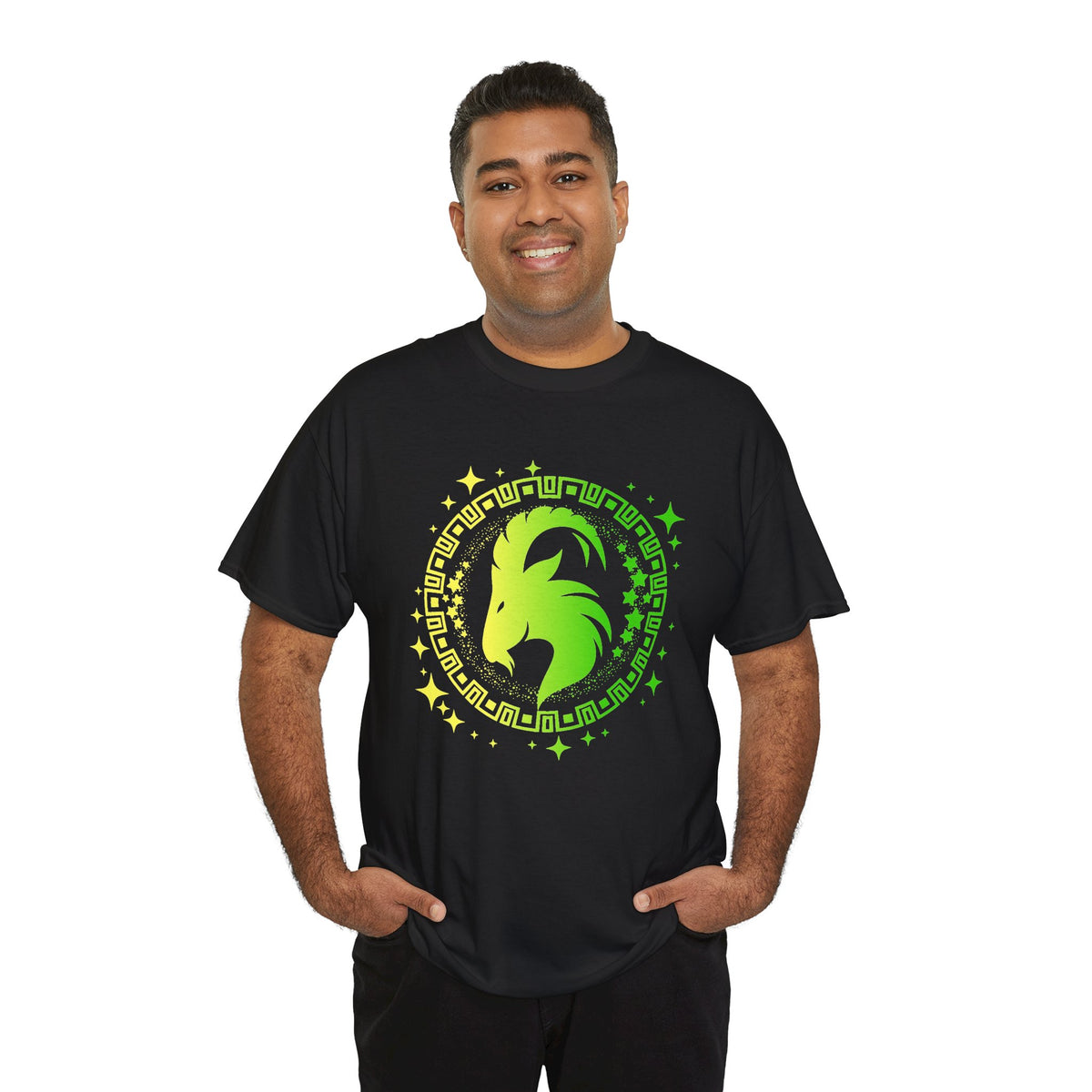 Tribal Circle Capricorn Goat Unisex Heavy Cotton Tee
