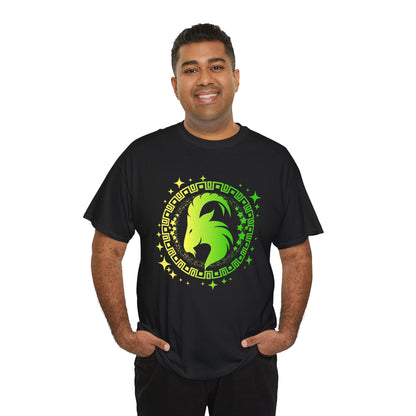 Tribal Circle Capricorn Goat Unisex Heavy Cotton Tee