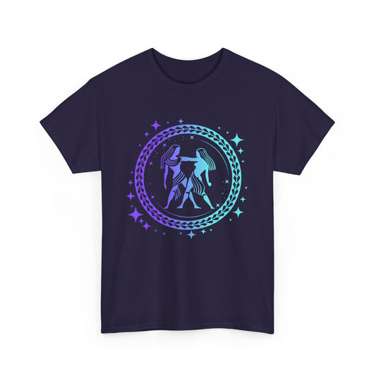 Tribal Circle Gemini Twins Unisex Heavy Cotton Tee