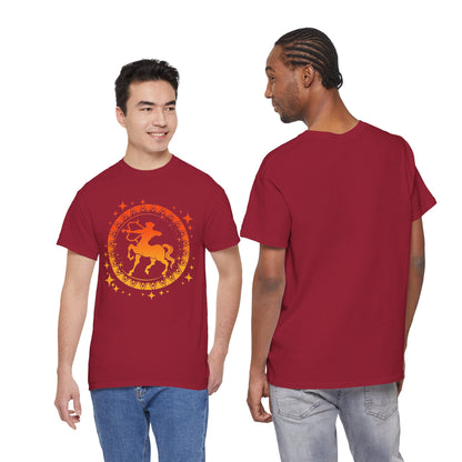 Tribal Circle Sagittarius Archer Unisex Heavy Cotton Tee