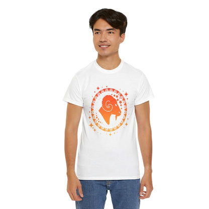 Tribal Circle Aries Ram Unisex Heavy Cotton Tee