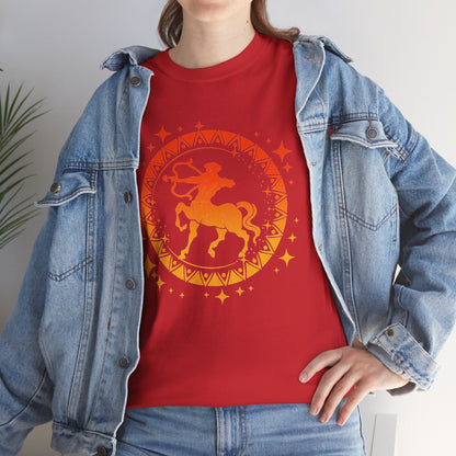 Tribal Circle Sagittarius Archer Unisex Heavy Cotton Tee